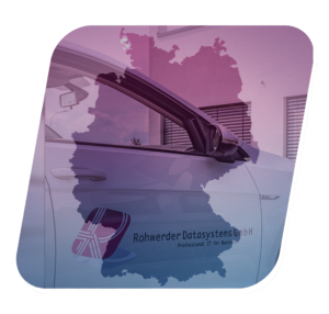 A car with map of Germany in the background